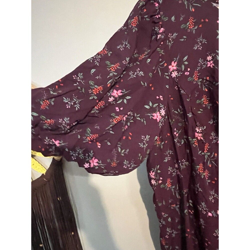 Old Navy Purple Floral Smocked Open Back Maxi Dress Purple 2X NWT - Picture 6 of 14